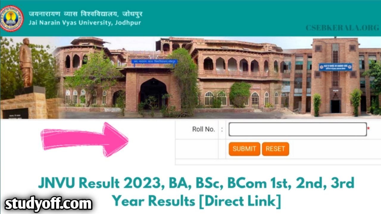 Jai Narayan Vyas University BA BSc BCom 1st, 2nd, And 3rd Year Results ...