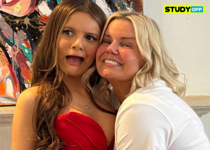 Kerry Katona controls her emotions as her daughter leaves for prom.